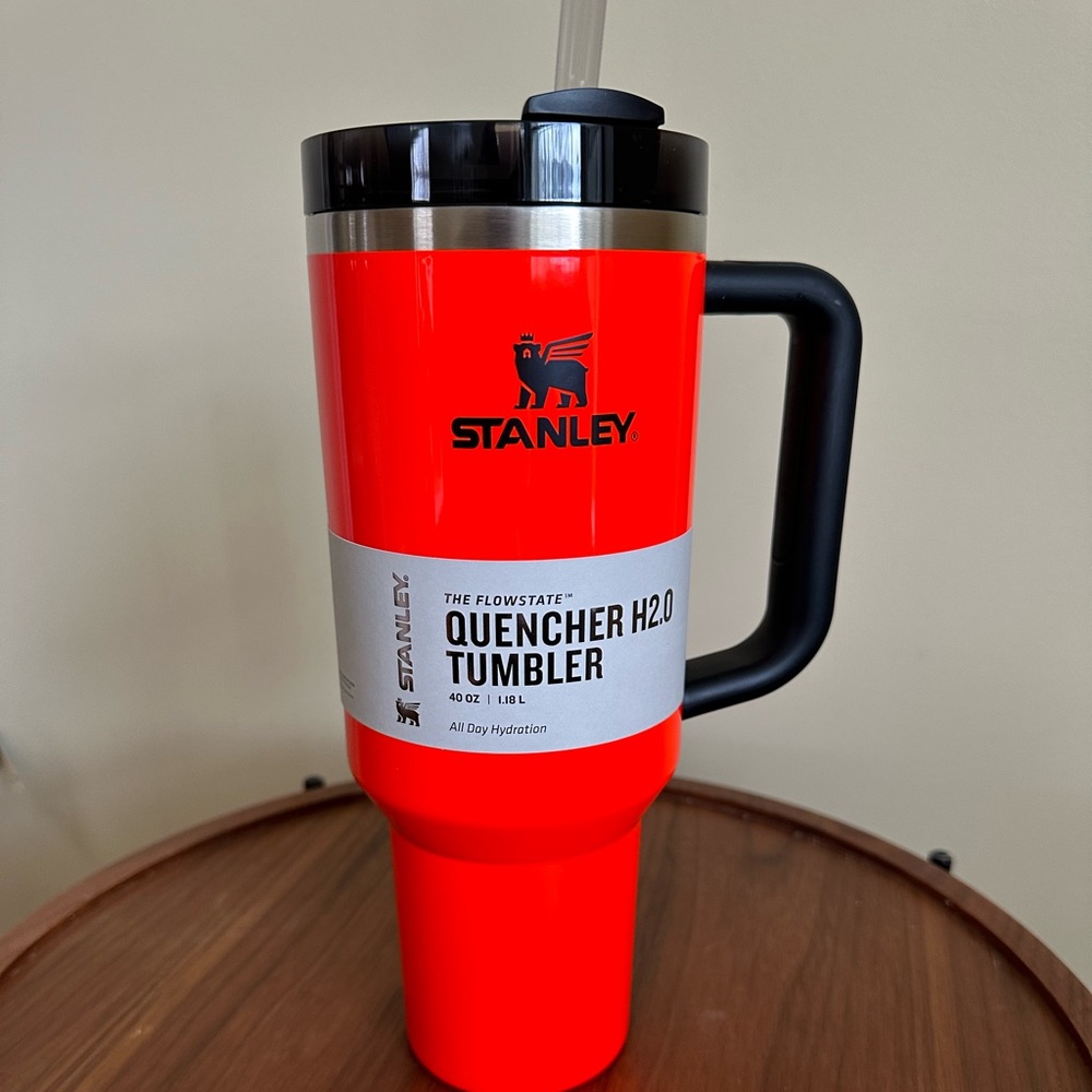 Stanley Neon Orange 40 ounce oz Tumbler Cup